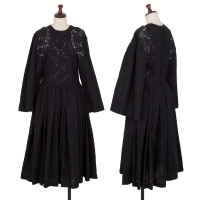  COMME des GARCONS Embroidery Switching Design Dress Black XS