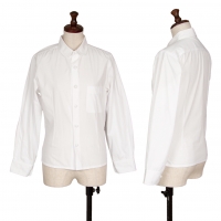  tricot COMME des GARCONS Cotton Round Collar Long Sleeve Shirt White S-M