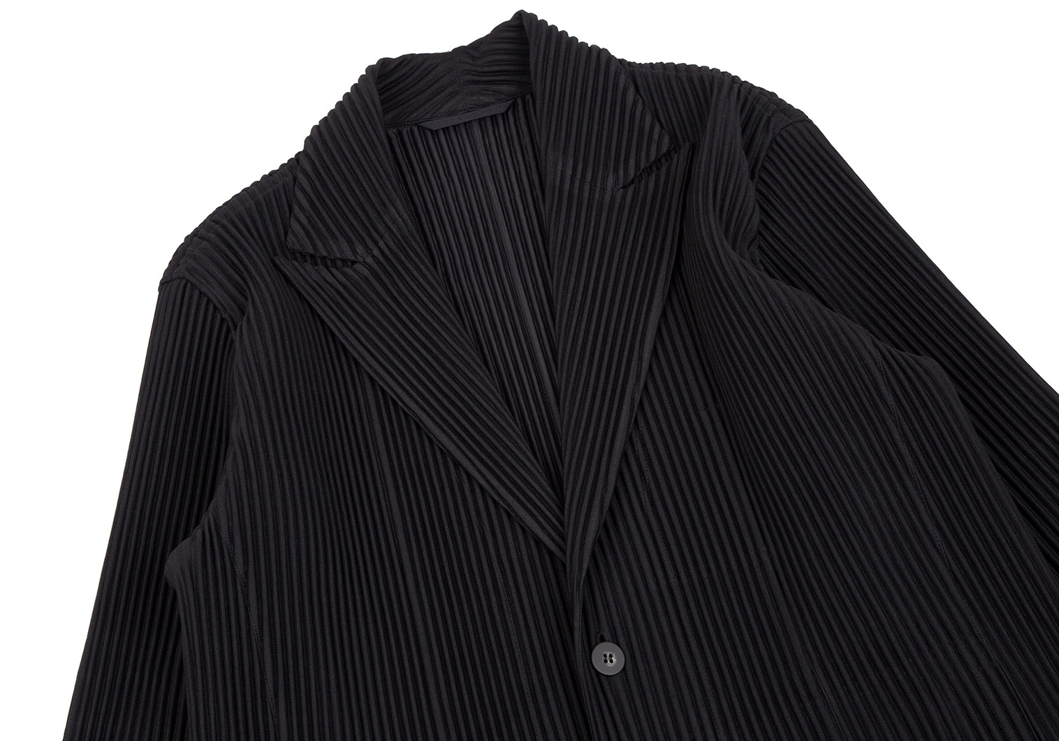 【極美品】オムプリッセ イッセイミヤケ プリーツ テーラードジャケット ブラック1カラー