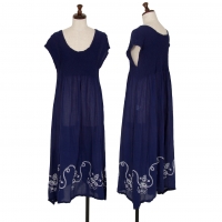  ISSEY MIYAKE me Embroidery Cauliflower Dress Blue F