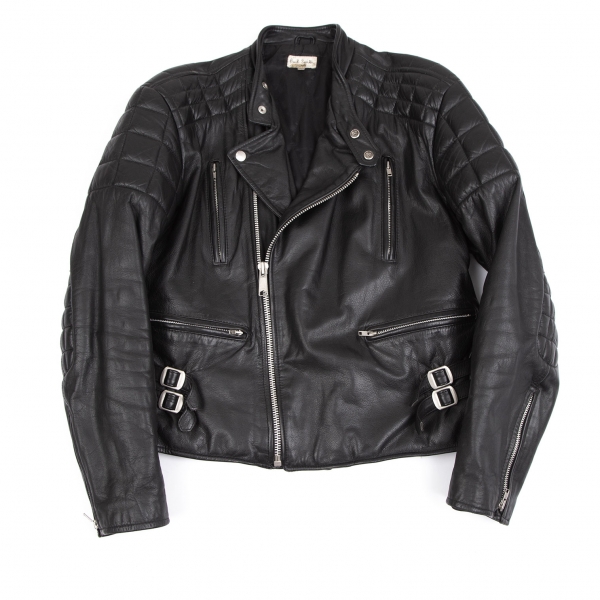 Paul Smith LONDON Leather Quilting Motorcycle Jacket Black L | PLAYFUL