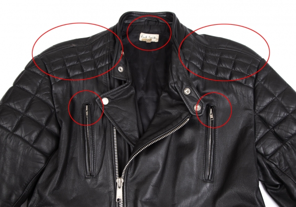 Paul Smith LONDON Leather Quilting Motorcycle Jacket Black L | PLAYFUL