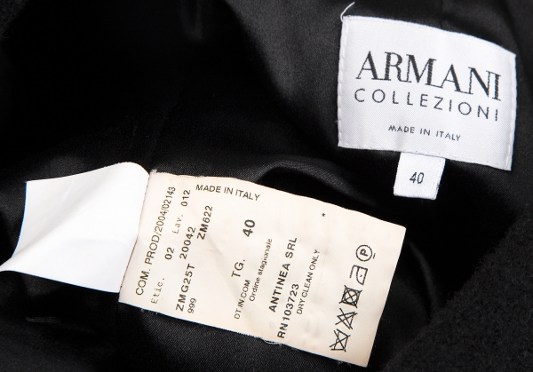 ARMANI COLLEZIONI Wool Short Jacket Black 40 | PLAYFUL