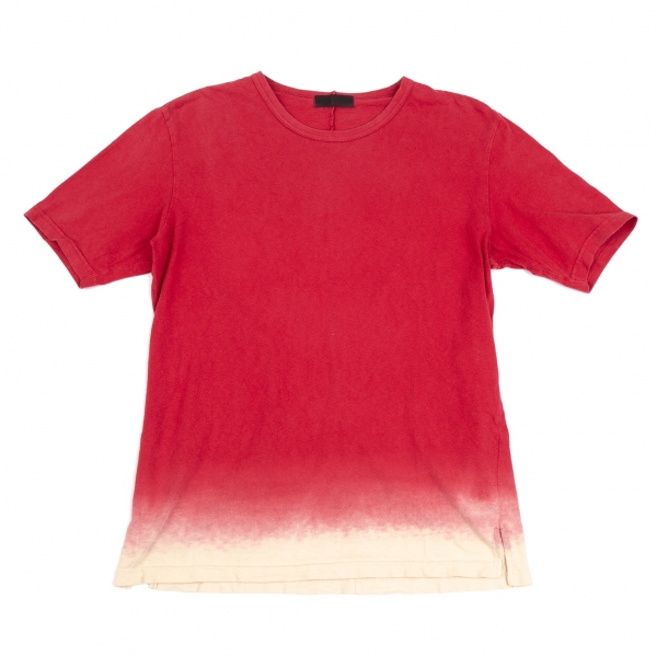 ワイズフォーメンY's for men コットン製品染めグラデーションTシャツ 赤ベージュ2
