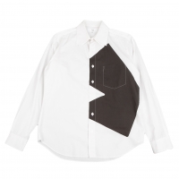  Y's for men Front Printed Collar Double Shirt White 2