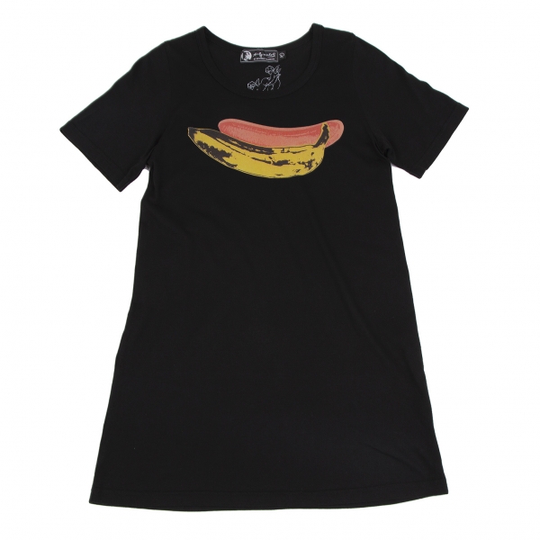 アンディウォーホルバイヒステリックグラマーAndy Warhol BY HYSTERIC GLAMOUR バナナプリントTシャツ 黒L