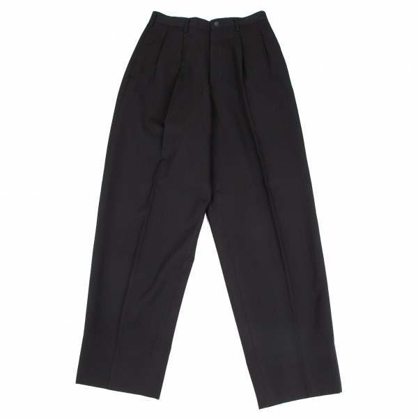  Y's for men Wool Gabardine Tuck Pants (Trousers) Black M