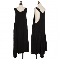  Y's Cotton Sleeveless Flare Dress Black 2