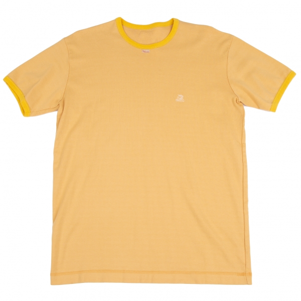 パパスPapas カジキワンポイント刺繍リンガーTシャツ オレンジM