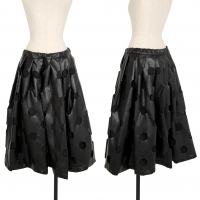  BLACK COMME des GARCONS Dot Cutting Faux Leather Skirt Black XS