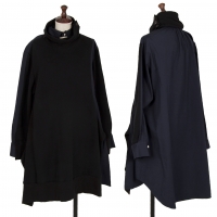  REGULATION Yohji yamamoto Switching Neck Design Pullover Dress Black,Navy 2