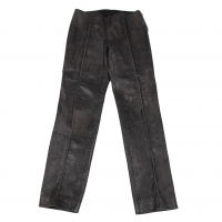  Jean Paul GAULTIER FEMME Distressed Leather Pants (Trousers) Black 40