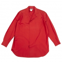  Yohji Yamamoto POUR HOMME Cotton Open Collar Shirt Red M