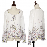  ISSEY MIYAKE me Flower Print Cauliflower T Shirt White,Multi-Color F