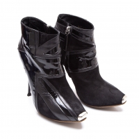  McQ Alexander McQUEEN Union Jack Switching Heel Boots Black 36(About US 6)