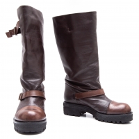  MARNI Belted Leather Boots Brown 37
