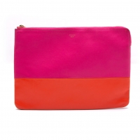  CELINE Bi-colour Clutch Bag Pink,Orange 