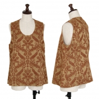  Unbranded Floral Jacquard Sleeveless Top Brown S-M
