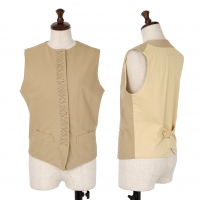  Jean-Paul GAULTIER FEMME Wool Gabardine Random Stitch Vest (Waistcoat) Beige 40
