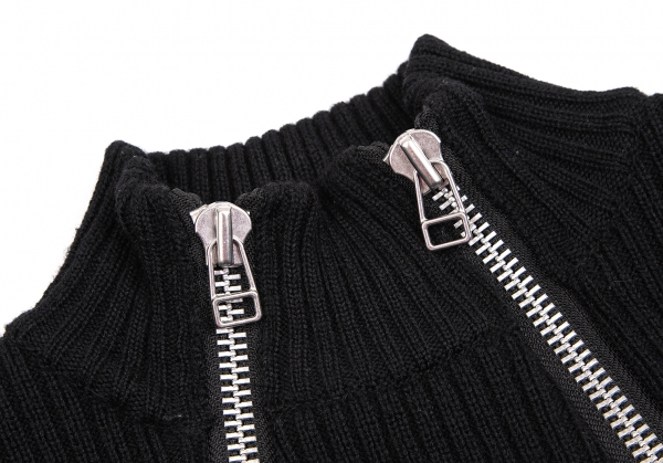 JOHN LAWRENCE SULLIVAN Double Zip High neck Knit (Jumper) Black S