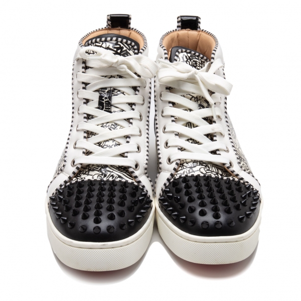 Christian Louboutin Lou Spikes High Sneakers (Trainers) White,Black 43(US  About 10)