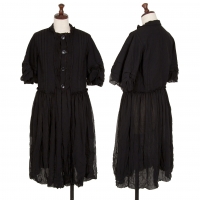  tricot COMME des GARCONS Wool Georgette Layered Jacket Style Dress Black S
