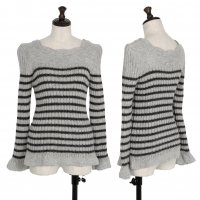  Jean-Paul GAULTIER FEMME Wool Stripe Knit Sweater (Jumper) Grey 40