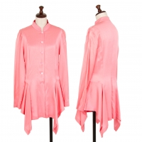  KENZO Drape Stand Collar Long Sleeve Shirt Pink S-M