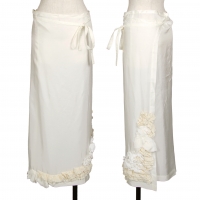  COMME des GARCONS Frill Embellished Cupra Wrap Skirt White S-M