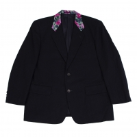  COMME des GARCONS HOMME PLUS Wool Floral Collar 2B Jacket Navy M