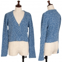  MOSCHINO JEANS Acrylic Cotton Knit Zip Cardigan (Jumper) Blue 9