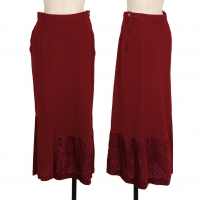  tricot COMME des GARCONS Dyed Velour Switching Skirt Bordeaux XS-S