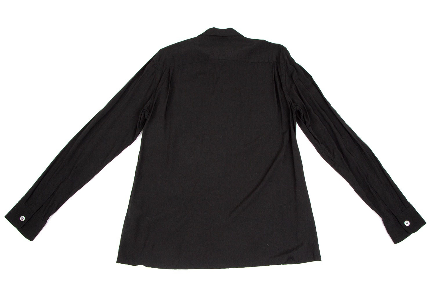 vintage Y's デザイン オープンカラー シャツ ブラック 黒