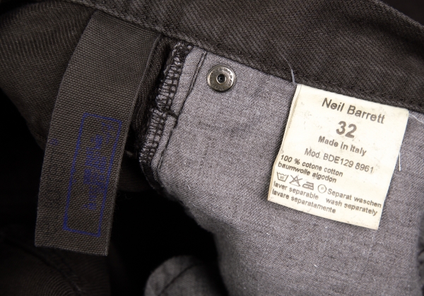 Neil Barrett Zip Pocket Cotton Pants (Trousers) Brown 32 | PLAYFUL