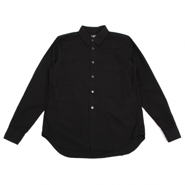 ブラックコムデギャルソンBLACK COMME des GARCONS 染色加工コットンシャツ 黒M