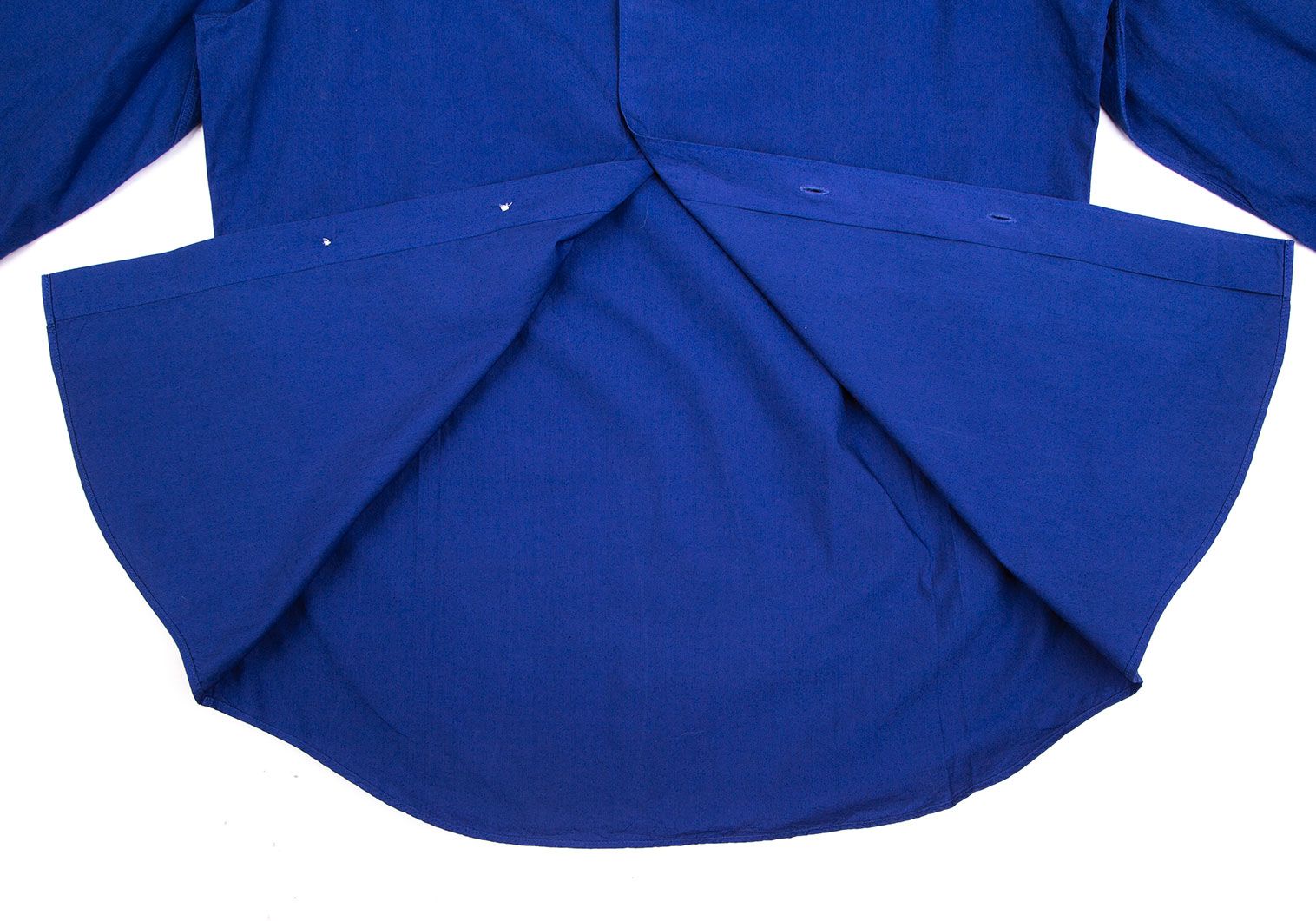 エディフィスEDIFICE 製品染めコットン七分袖シャツ 青46