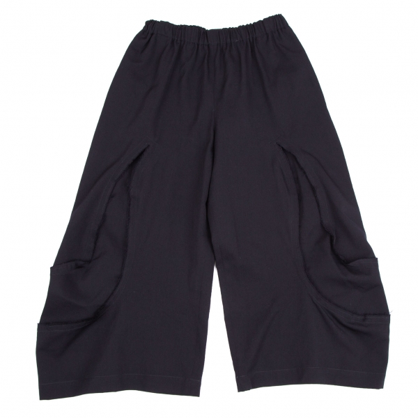 COMME des GARCONS Wool Cutting Design Wide Pants (Trousers) Navy