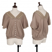  tricot COMME des GARCONS Linen Short Sleeve Shirt Mocha M