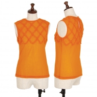  Jean-Paul GAULTIER FEMME Diamond Tape Pasted Stretch Sleeveless Shirt Orange 40