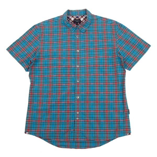 Paul JEANS Cotton Check Short Sleeve Blue,Red L | PLAYFUL