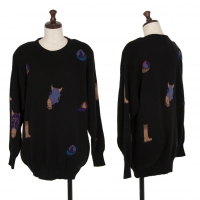  KRIZIA Cashmere Blend Derby Jacquard Knit Sweater (Jumper) Black 42