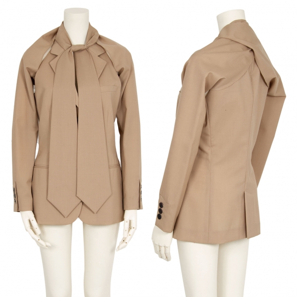 Jean Paul GAULTIER FEMME Tie Sleeve Design Jacket Beige 40 | PLAYFUL