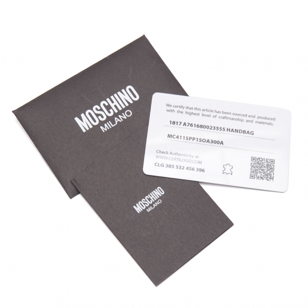 Moschino dress authenticity card