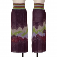  Jean-Paul GAULTIER FEMME Printed Mesh Skirt Purple,Multi-Color 40