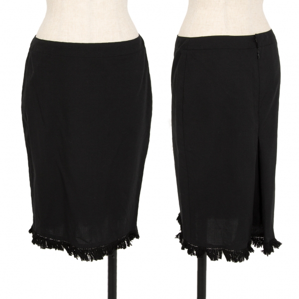 ジャンポールゴルチエ ファムJean Paul GAULTIER FEMME 裾フリンジ装飾スカート 黒40