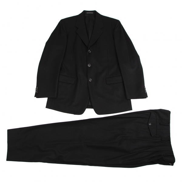 ヨウジヤマモトコスチュームドオム Yohji Yamamoto COSTUME D'HOMME ウールフェルトセットアップスーツ 黒3・2