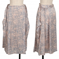  08sircus Printed Drape Skirt Beige,Grey 1