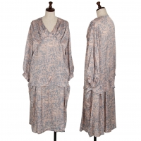  08sircus Printed Long Sleeve Blouse & Skirt Beige,Grey 1