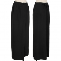  Yohji Yamamoto FEMME Wool Side Zip Pocket Wrap Skirt Black 3