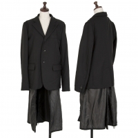  BLACK COMME des GARCONS Long Lining Layered Design Jacket Black M